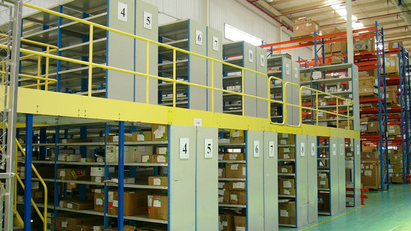 Attic warehouse shelves