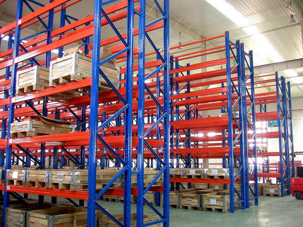 Heavy warehouse shelves